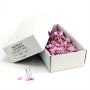 FLAT FLOWER PINS - STEEL  2 INCH X 65 pink 1000 pcs/ box  50 boxes/ carton